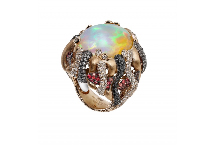 With opal and tourmaline, in October, beauty and mystery meet a rain of colors